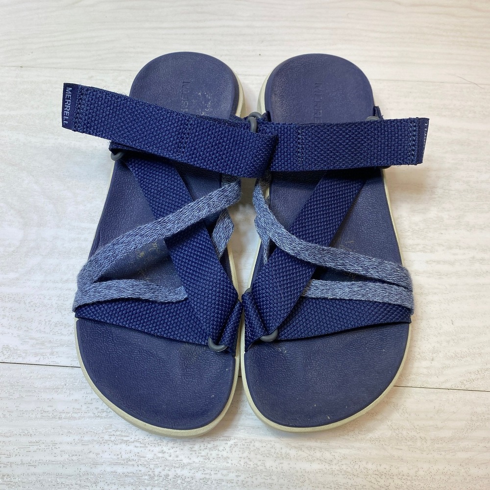 Merrell Womens Sz 6 Performance Sandals Strappy Navy Blue Textile Hiking J006944